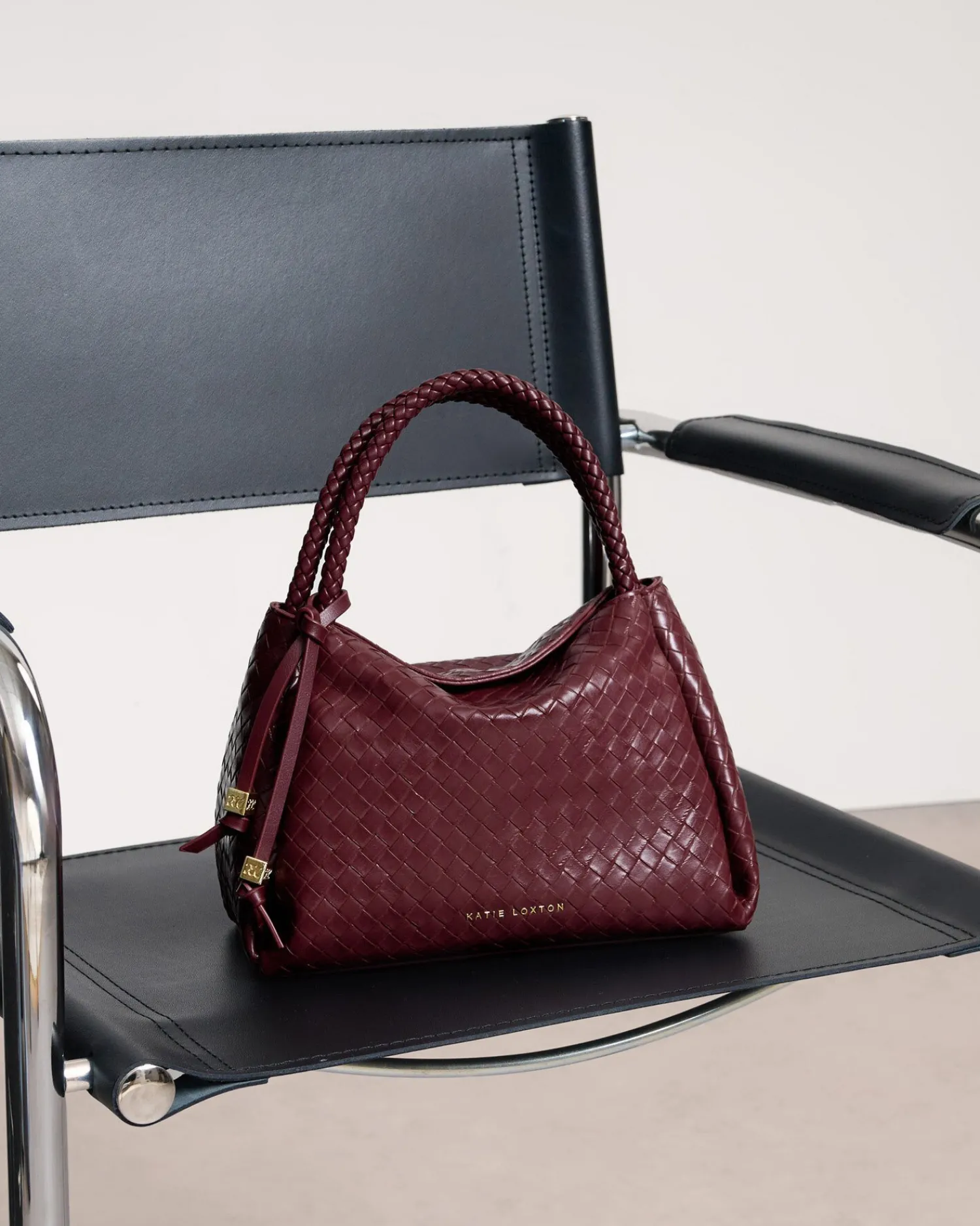 Katie Loxton Nova Woven Texture Top Handle Bag Cherry Online