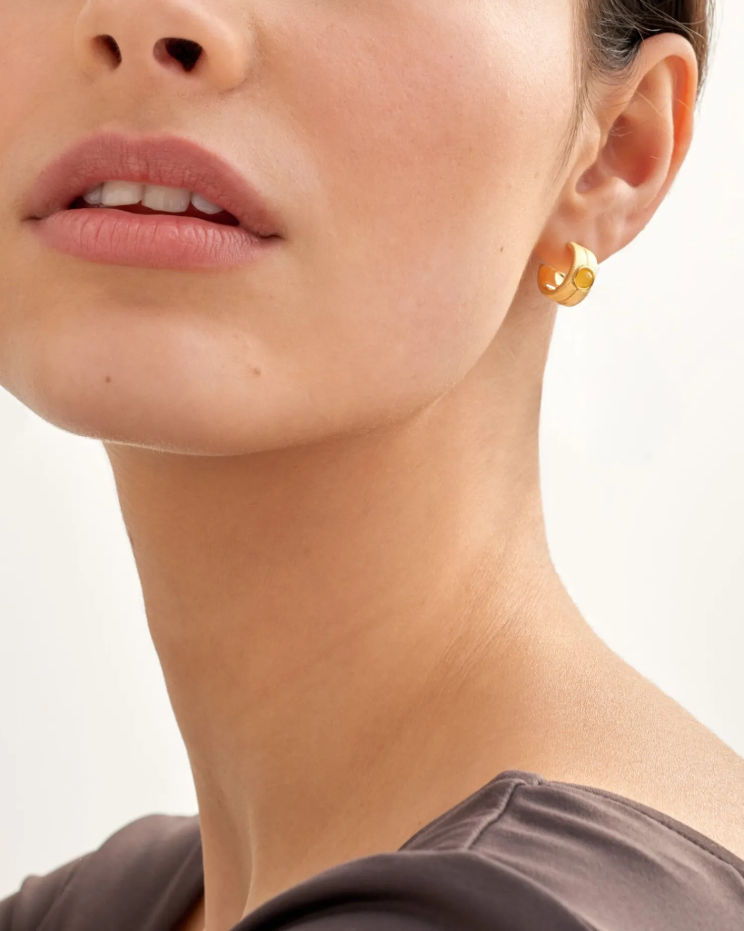 Katie Loxton ' Waterproof Gold Birthstone Hoop Earrings November Best