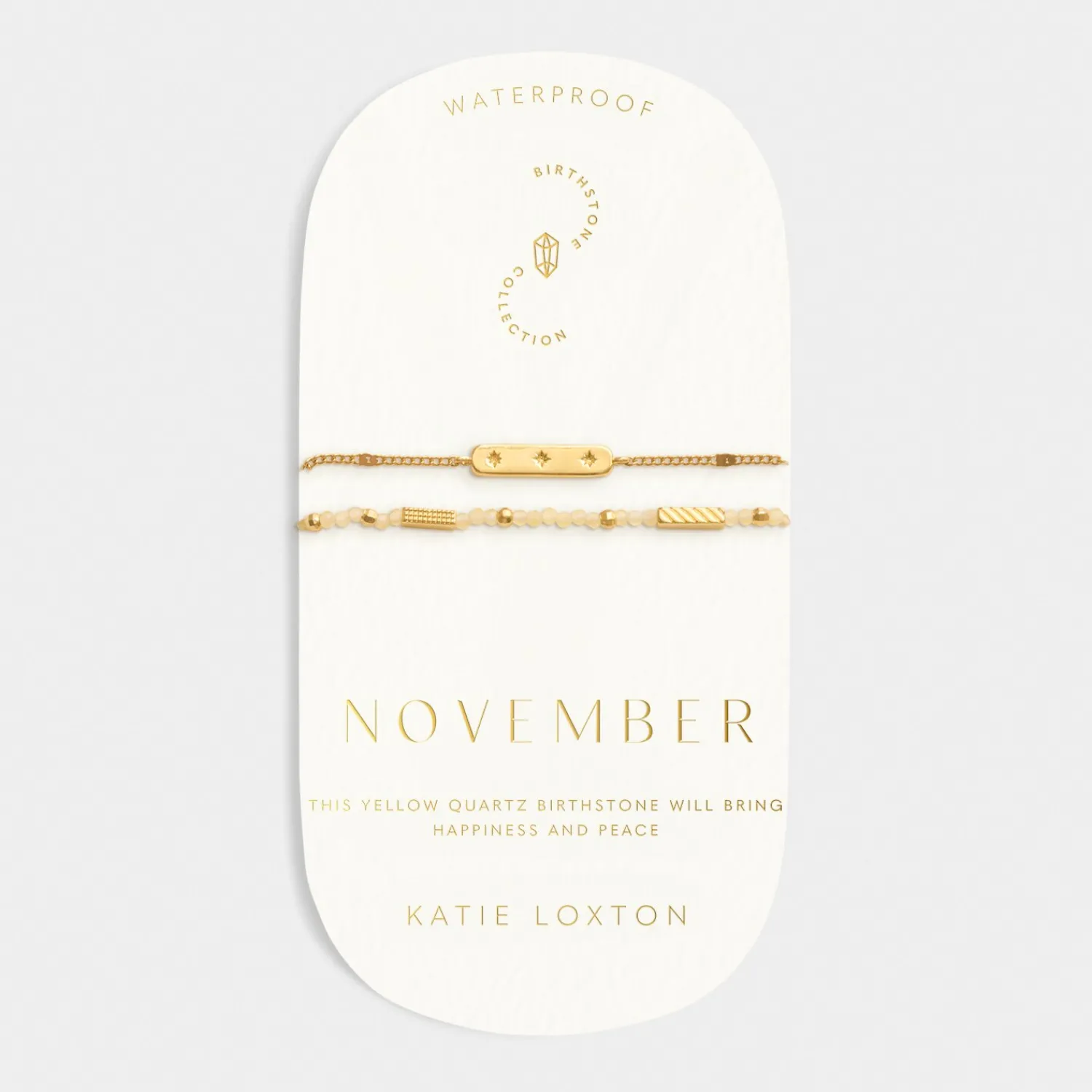Katie Loxton ' Waterproof Gold Birthstone Bracelet November Discount