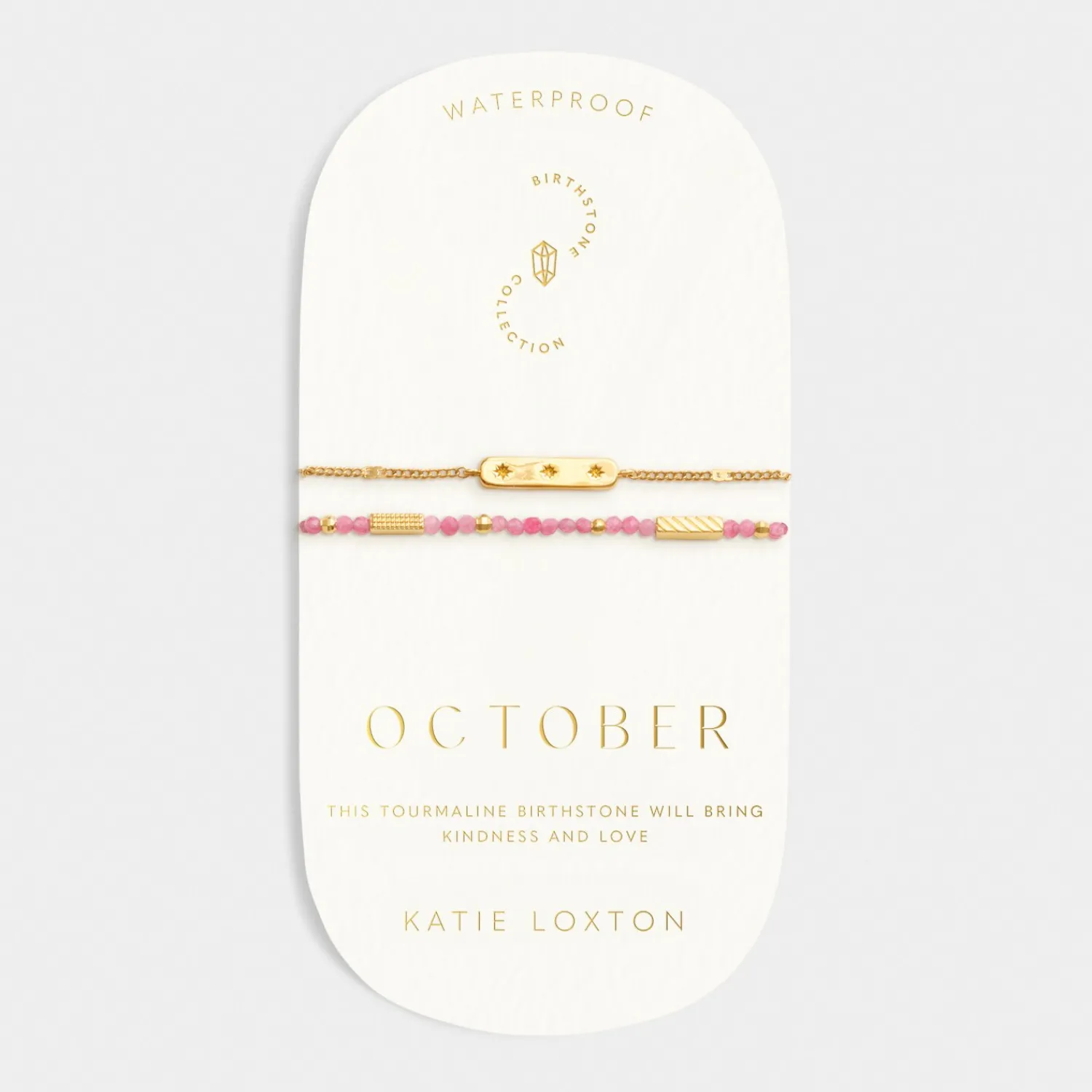 Katie Loxton ' Waterproof Gold Birthstone Bracelet October Best