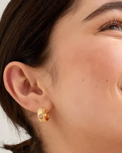 Katie Loxton ' Waterproof Gold Birthstone Hoop Earrings October Discount