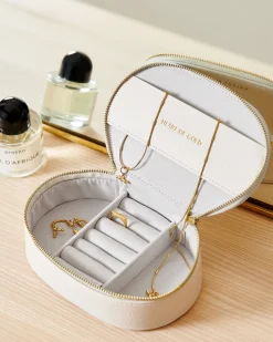 Katie Loxton Oval Jewellery Box Off White Outlet