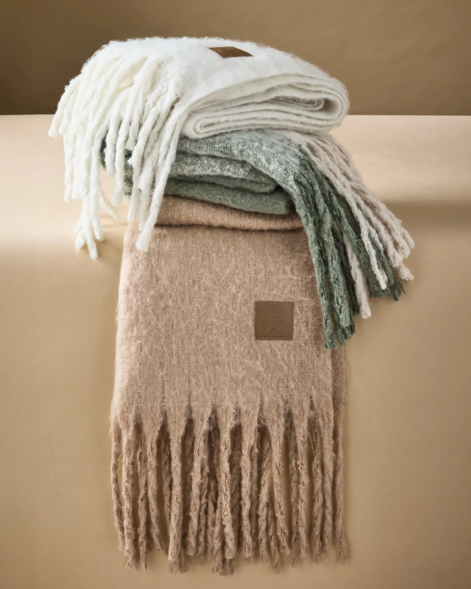 Katie Loxton Oversized Recycled Tassel Scarf Blush Taupe Discount