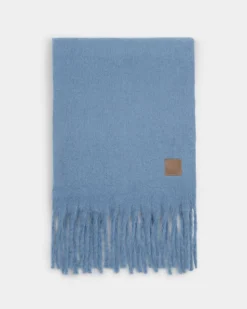 Katie Loxton Oversized Recycled Tassel Scarf Blue Clearance
