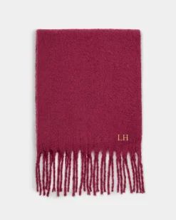 Katie Loxton Oversized Recycled Tassel Scarf Garnet Red Clearance