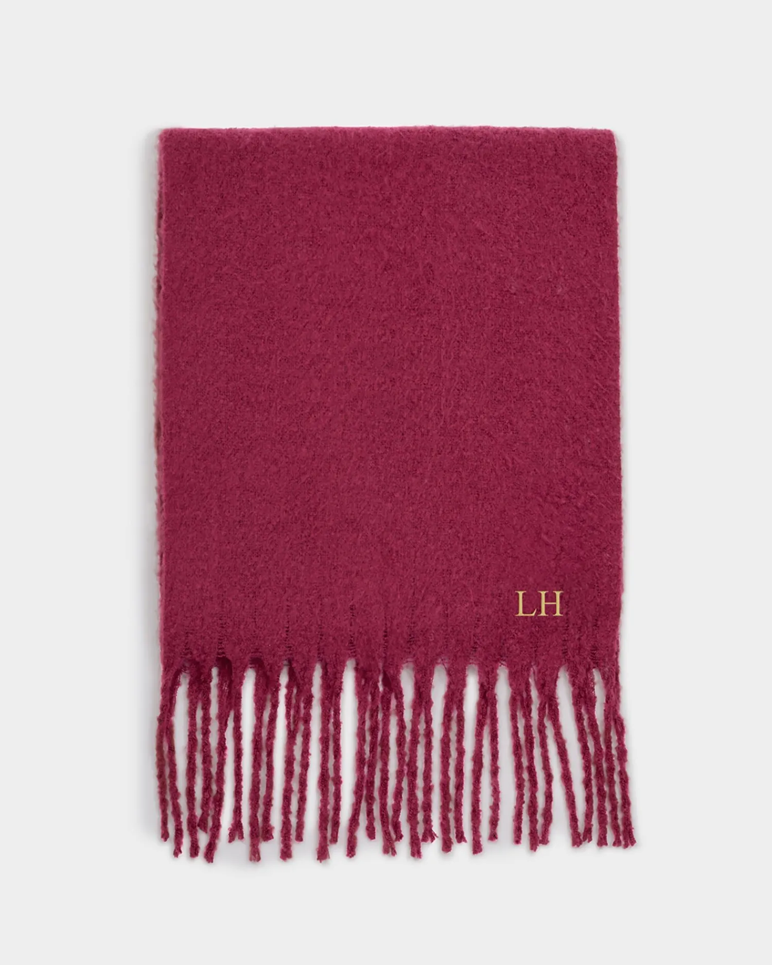 Katie Loxton Oversized Recycled Tassel Scarf Garnet Red Clearance