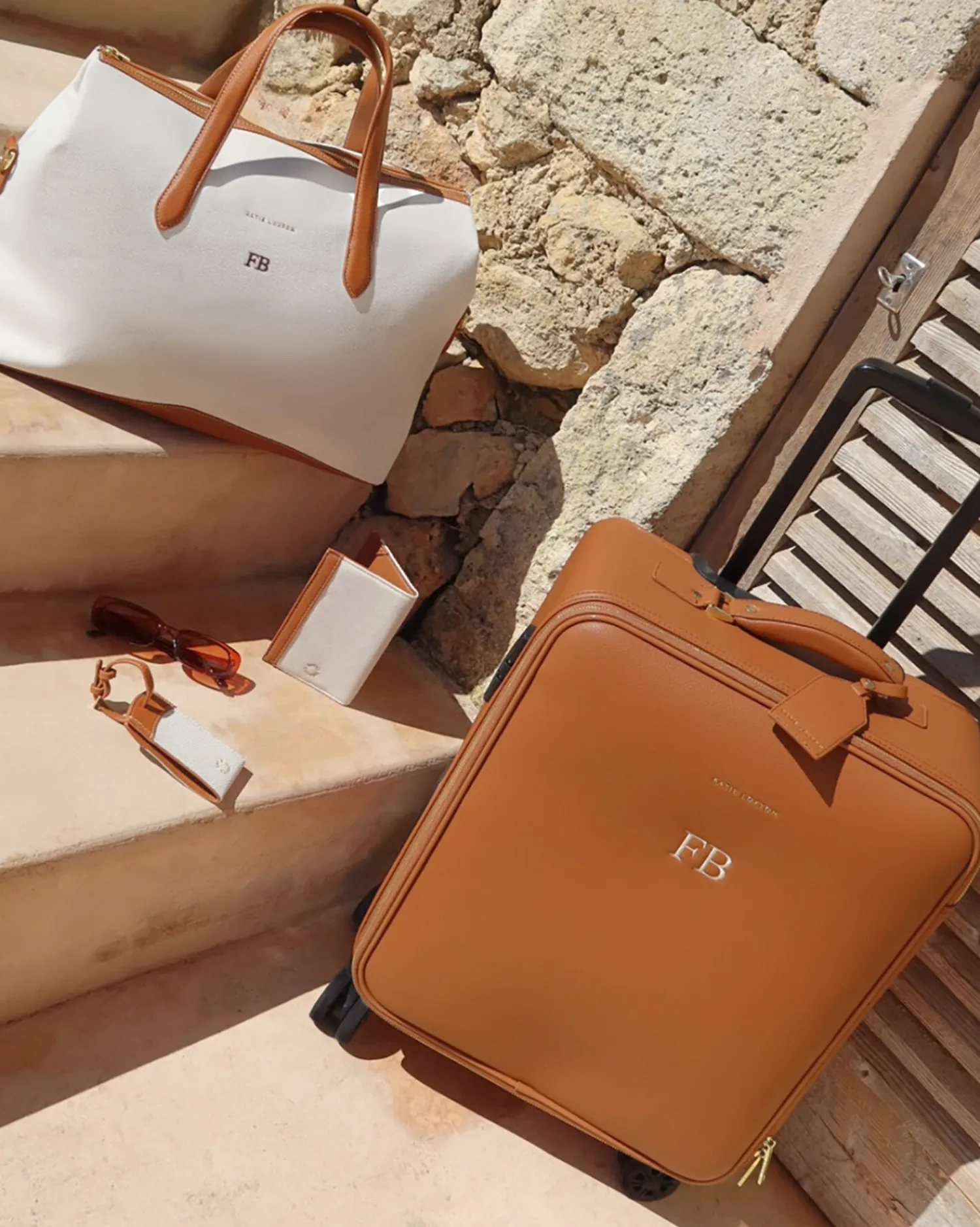 Katie Loxton Oxford Cabin Suitcase Cognac