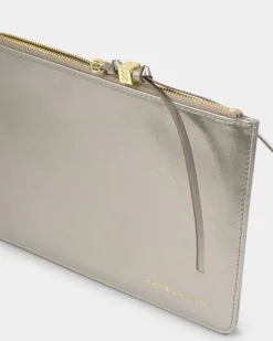 Katie Loxton Patent Crackle Tassel Charm Pouch Pewter Discount