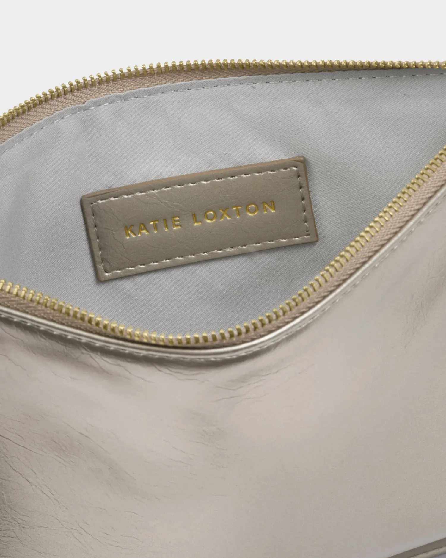 Katie Loxton Patent Crackle Tassel Charm Pouch Pewter Discount
