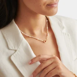 Katie Loxton Pearl Glow Waterproof Gold Choker New