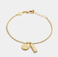 Katie Loxton ' Waterproof Gold Charm Bracelet Positivity Clearance