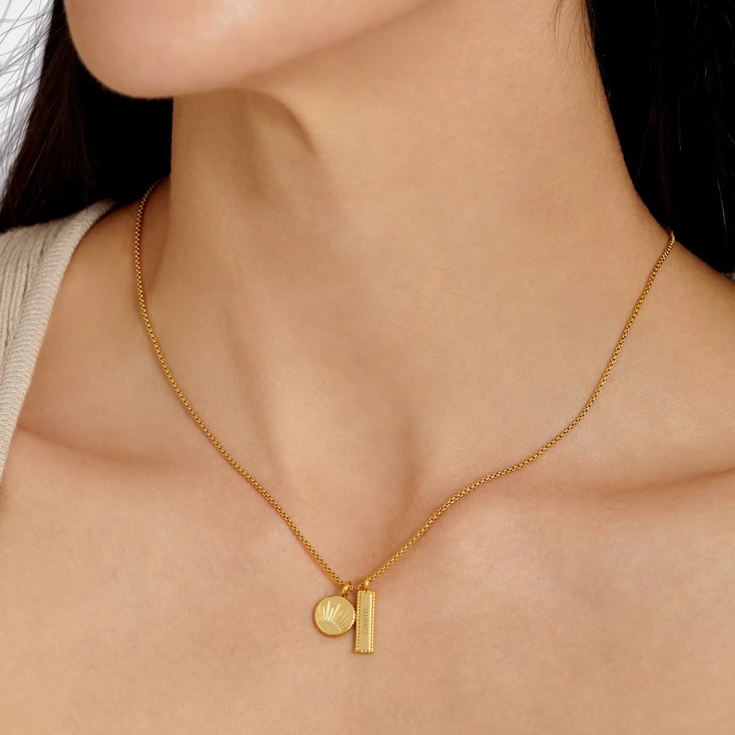 Katie Loxton ' Waterproof Gold Charm Necklace Positivity Sale