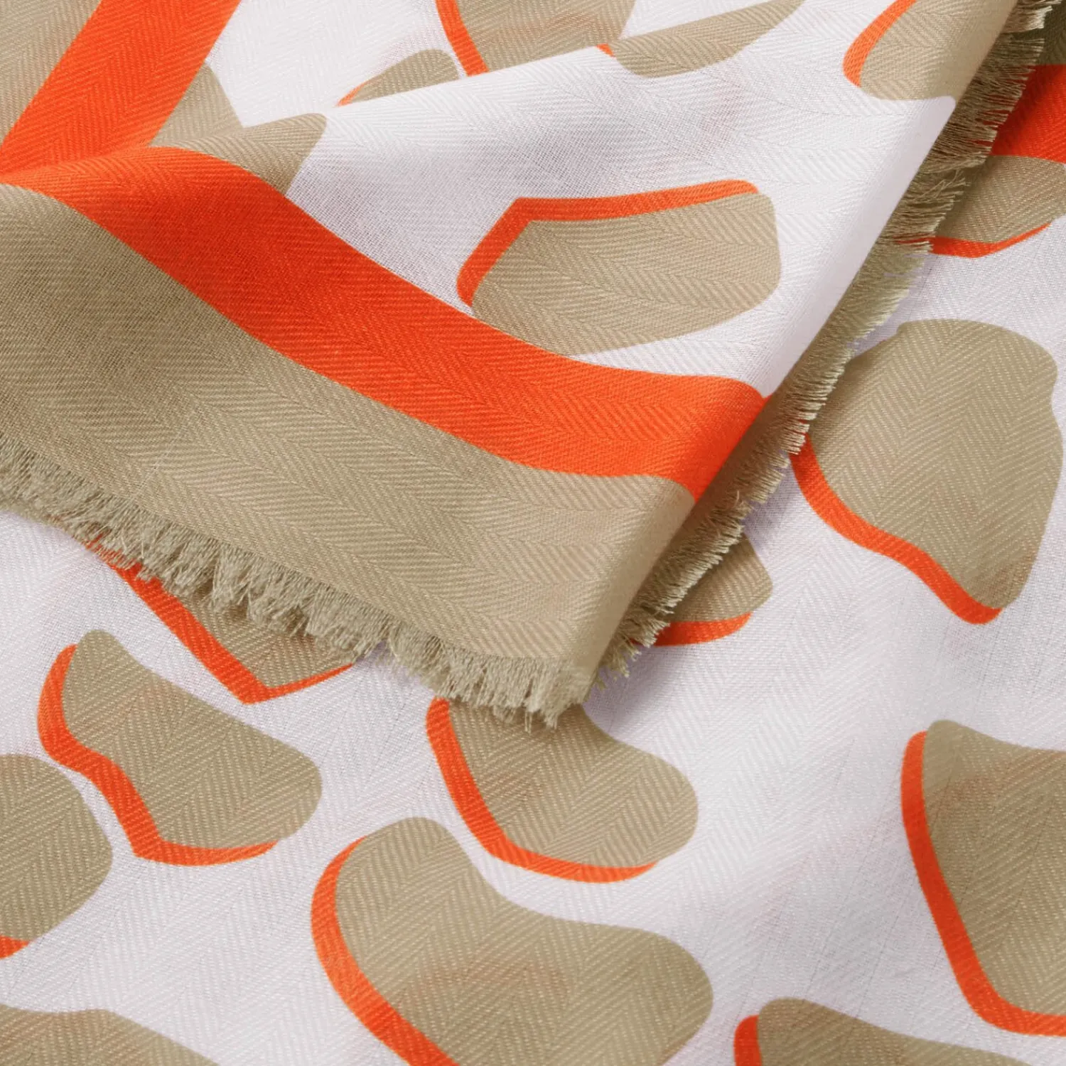 Katie Loxton Printed Scarf Ecru Discount