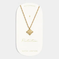 Katie Loxton Protection' Waterproof Gold Charm Necklace Clearance