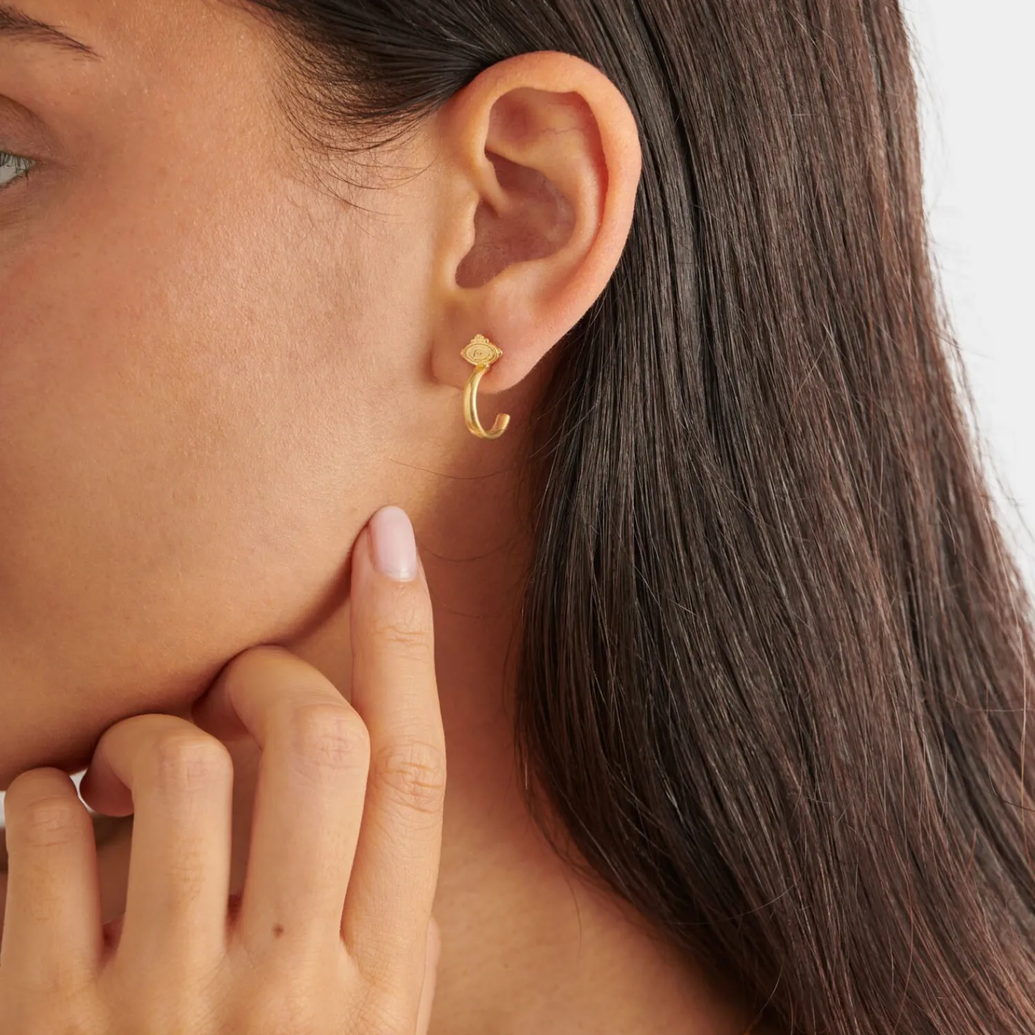 Katie Loxton Protection' Waterproof Gold Charm Hoop Earrings Online