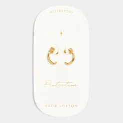 Katie Loxton Protection' Waterproof Gold Charm Hoop Earrings Online