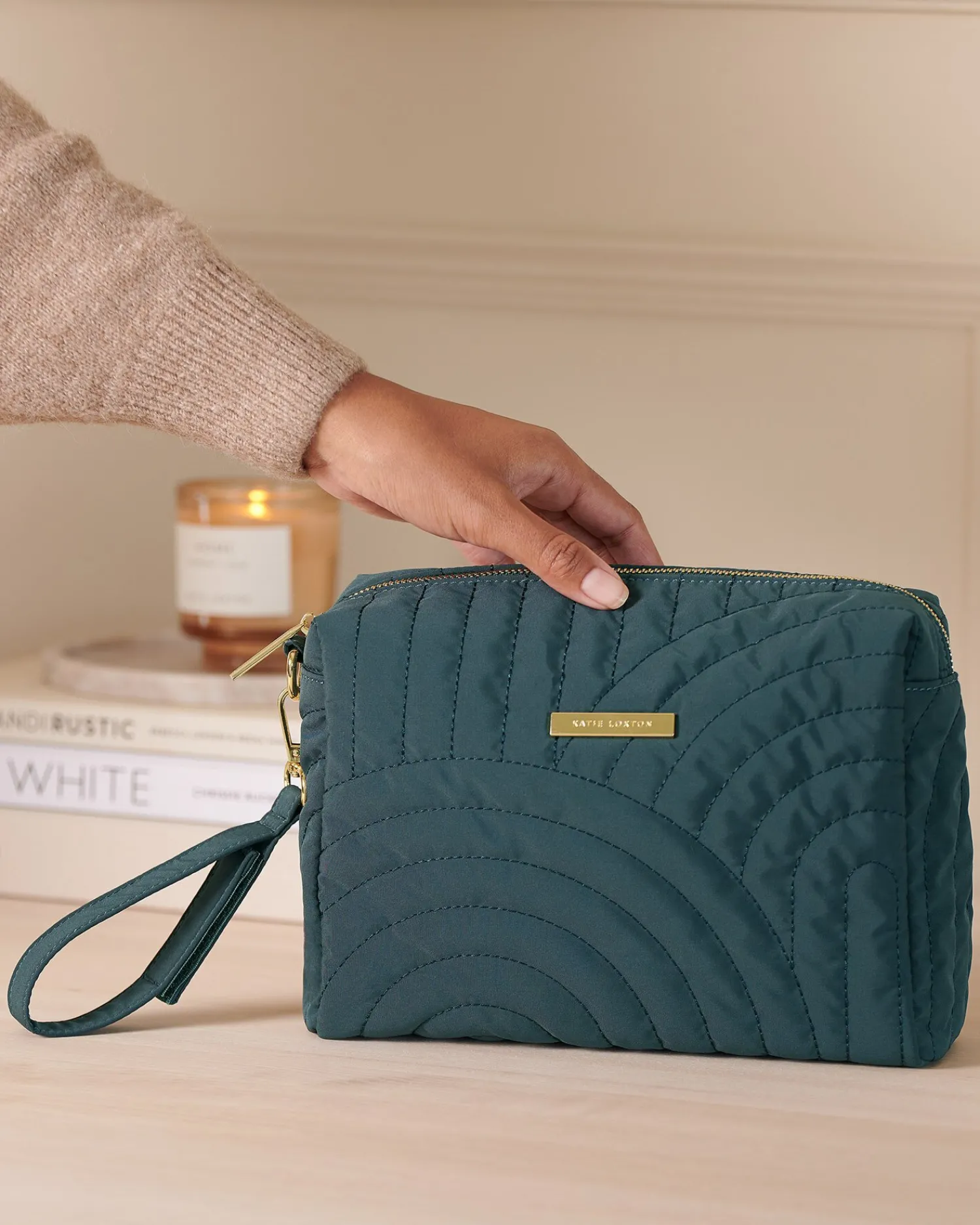 Katie Loxton Quilted Wristlet Organiser Dusty Navy Outlet