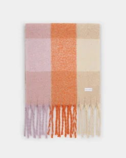 Katie Loxton Recycled Checked Tassel Scarf Lilac Online