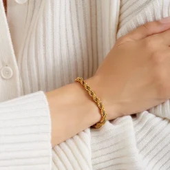 Katie Loxton Reine Waterproof Gold Rope Bracelet Hot