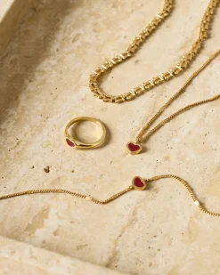 Katie Loxton Rouge Waterproof Gold Heart Necklace Best