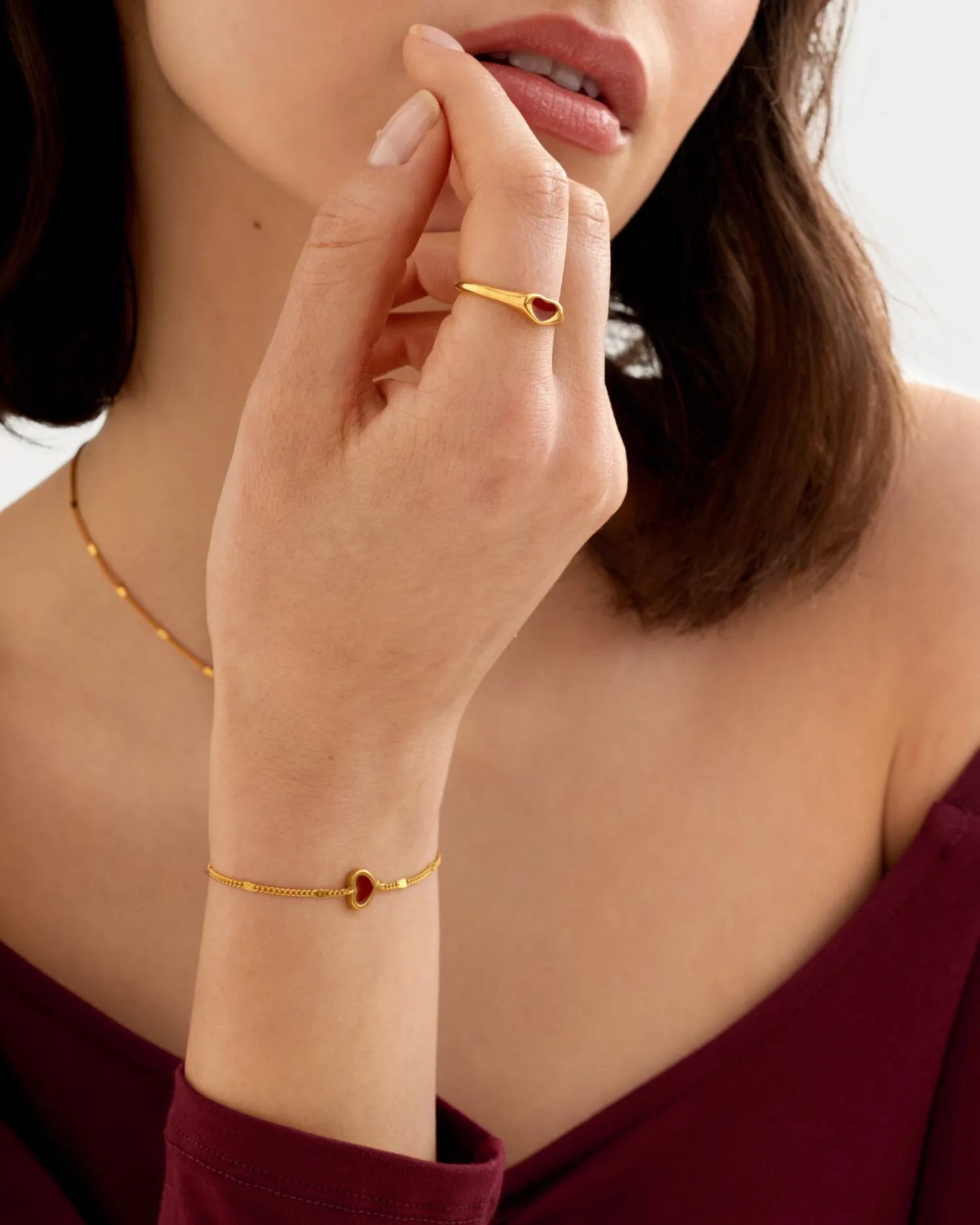 Katie Loxton Rouge Waterproof Gold Heart Bracelet Online