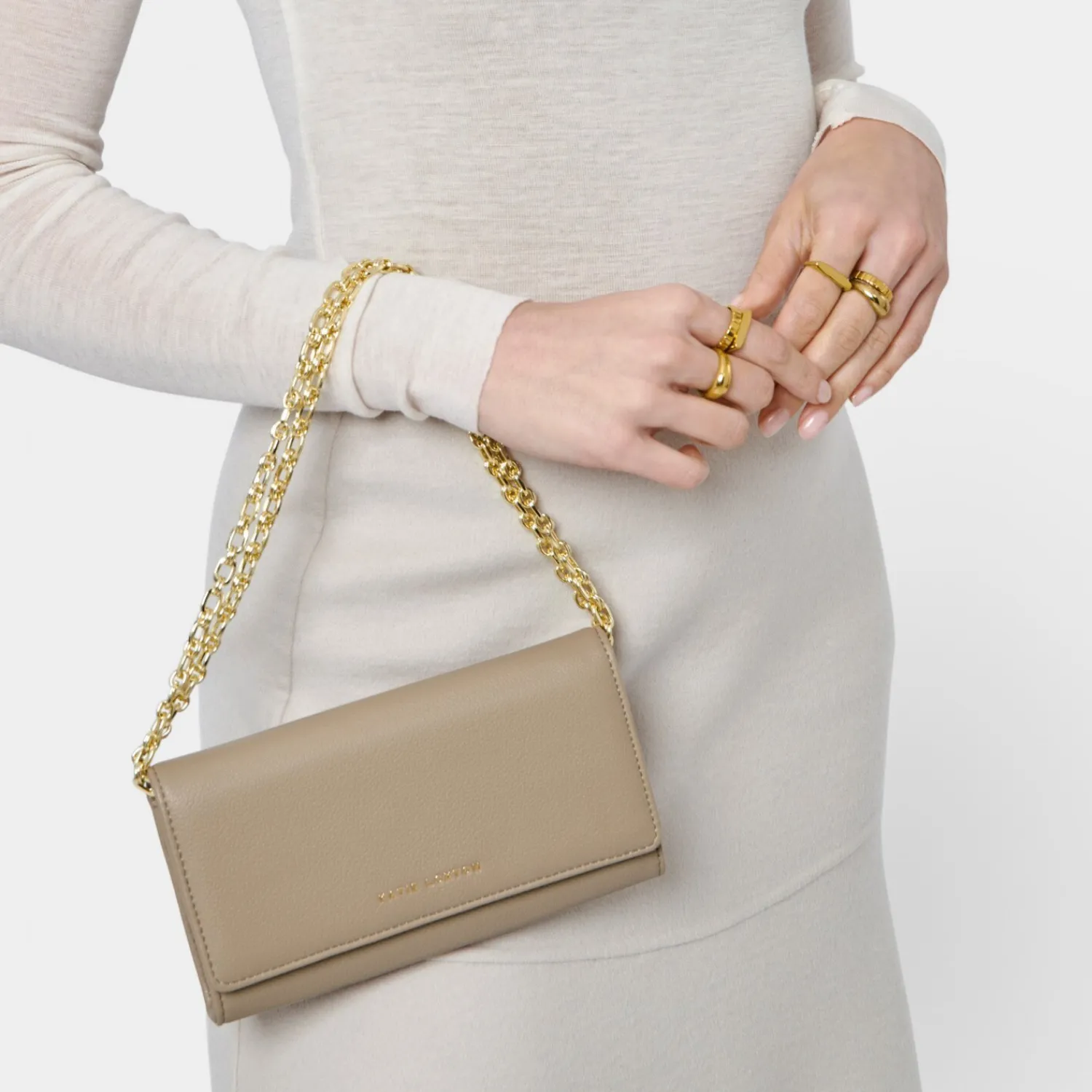 Katie Loxton Rubi Chain Crossbody Purse Light Taupe