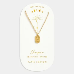 Katie Loxton Scorpio' Waterproof Gold Zodiac Necklace 23rd Oct 21st Nov Sale
