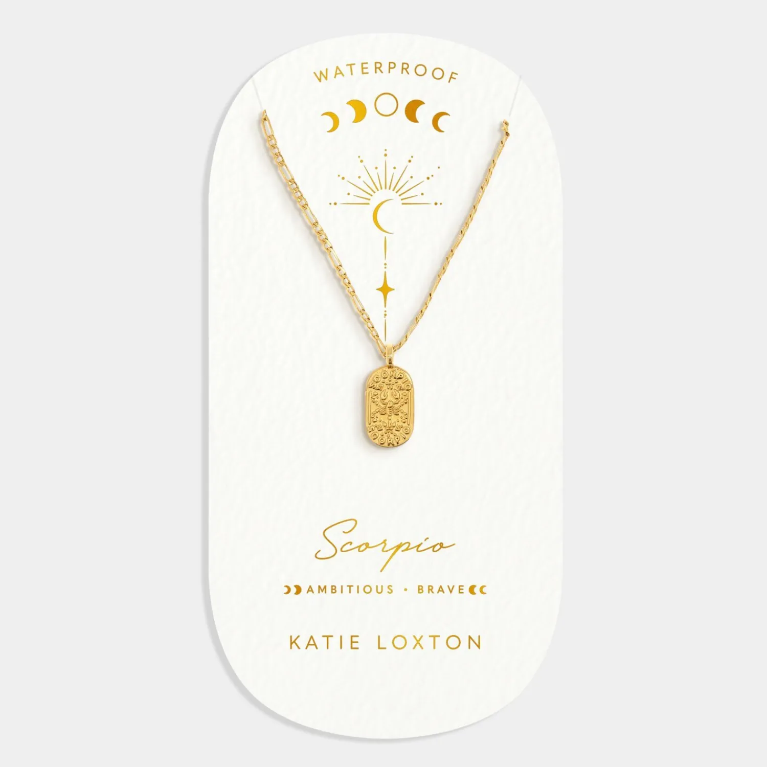 Katie Loxton Scorpio' Waterproof Gold Zodiac Necklace 23rd Oct 21st Nov Sale