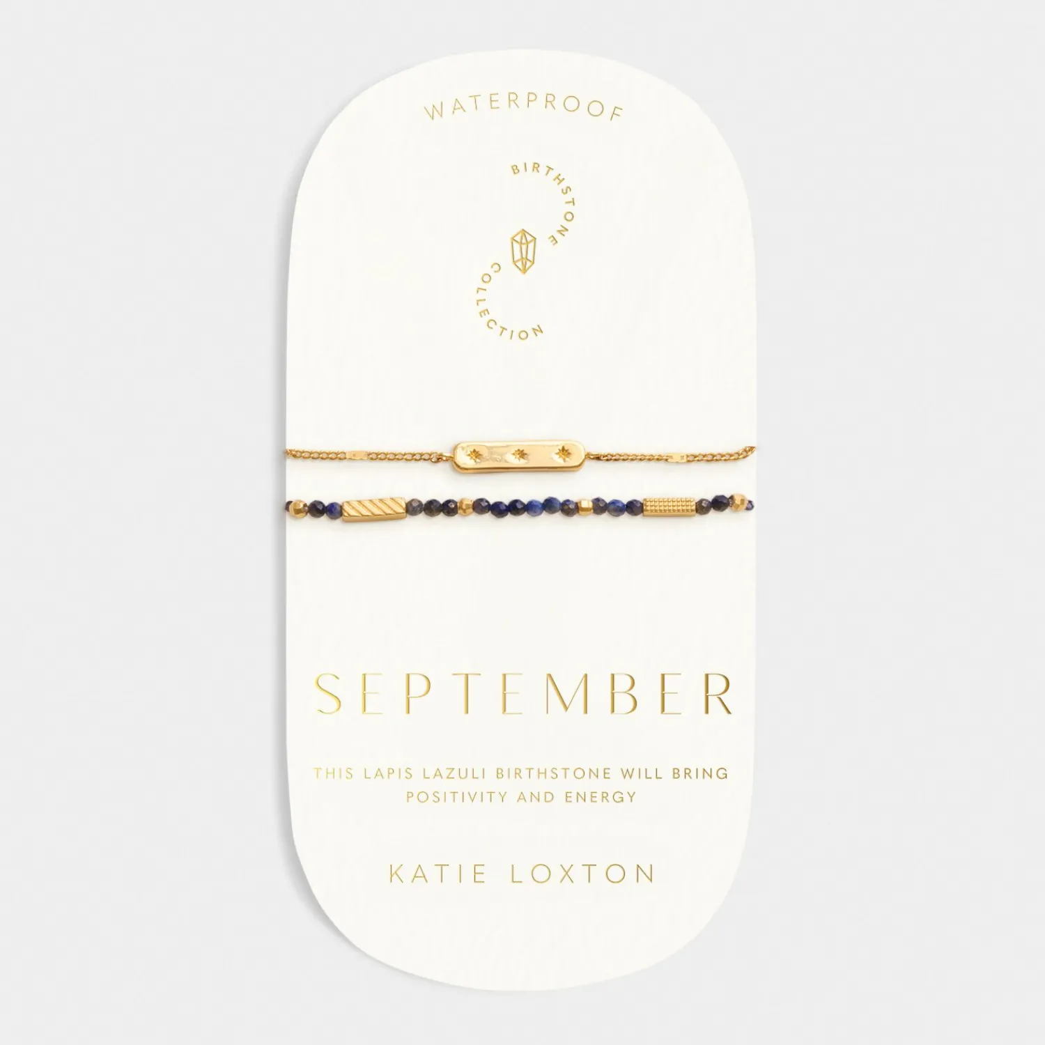 Katie Loxton ' Waterproof Gold Birthstone Bracelet September Best