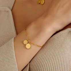 Katie Loxton ' Waterproof Gold Charm Bracelet Sister Clearance