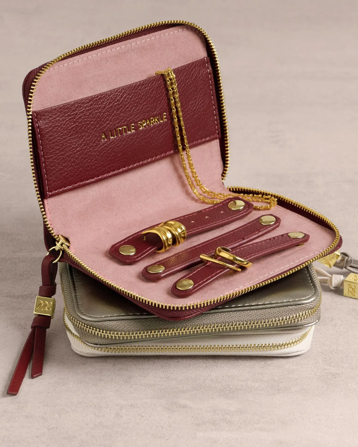 Katie Loxton Slim Jewellery Case Pewter New