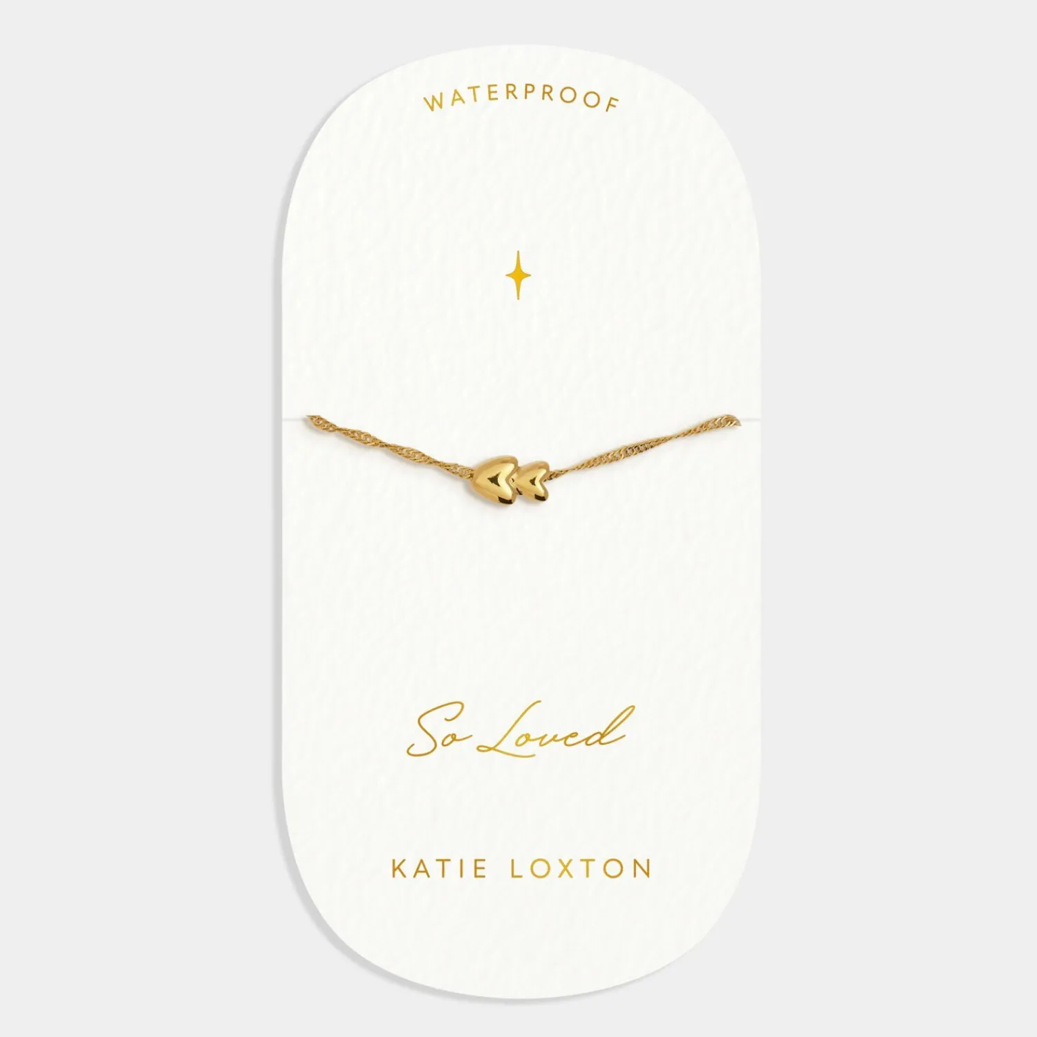 Katie Loxton So Loved' Waterproof Gold Sentiment Bracelet