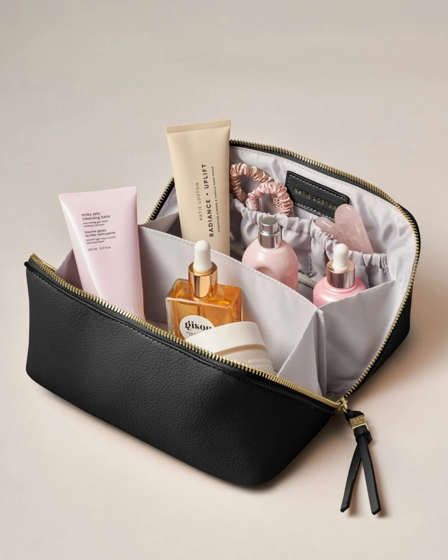Katie Loxton Soho Medium Makeup & Wash Bag Black Clearance
