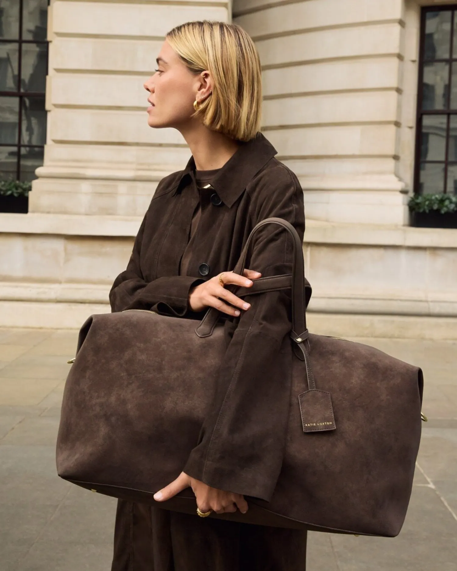 Katie Loxton Soho Suedette Weekend Bag Chocolate Clearance