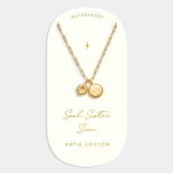 Katie Loxton ' Waterproof Gold Charm Necklace Soul Sister Outlet