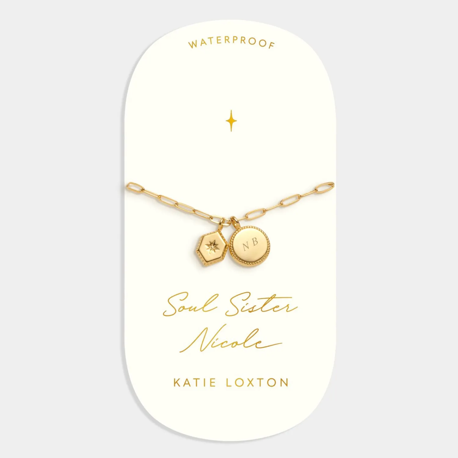 Katie Loxton ' Waterproof Gold Charm Bracelet Soul Sister Online