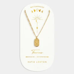 Katie Loxton Taurus' Waterproof Gold Zodiac Necklace 20th Apr 20th May Hot
