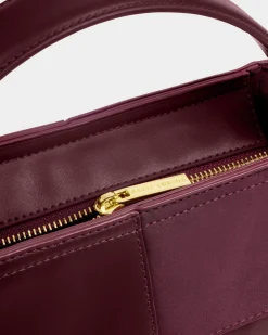 Katie Loxton Taya Hand Woven Suedette Top Handle Bag Cherry New