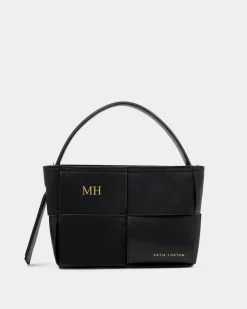 Katie Loxton Taya Hand Woven Suedette Top Handle Bag Black Best