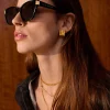Katie Loxton Taya Waterproof Gold Woven Oversized Stud Earrings Clearance