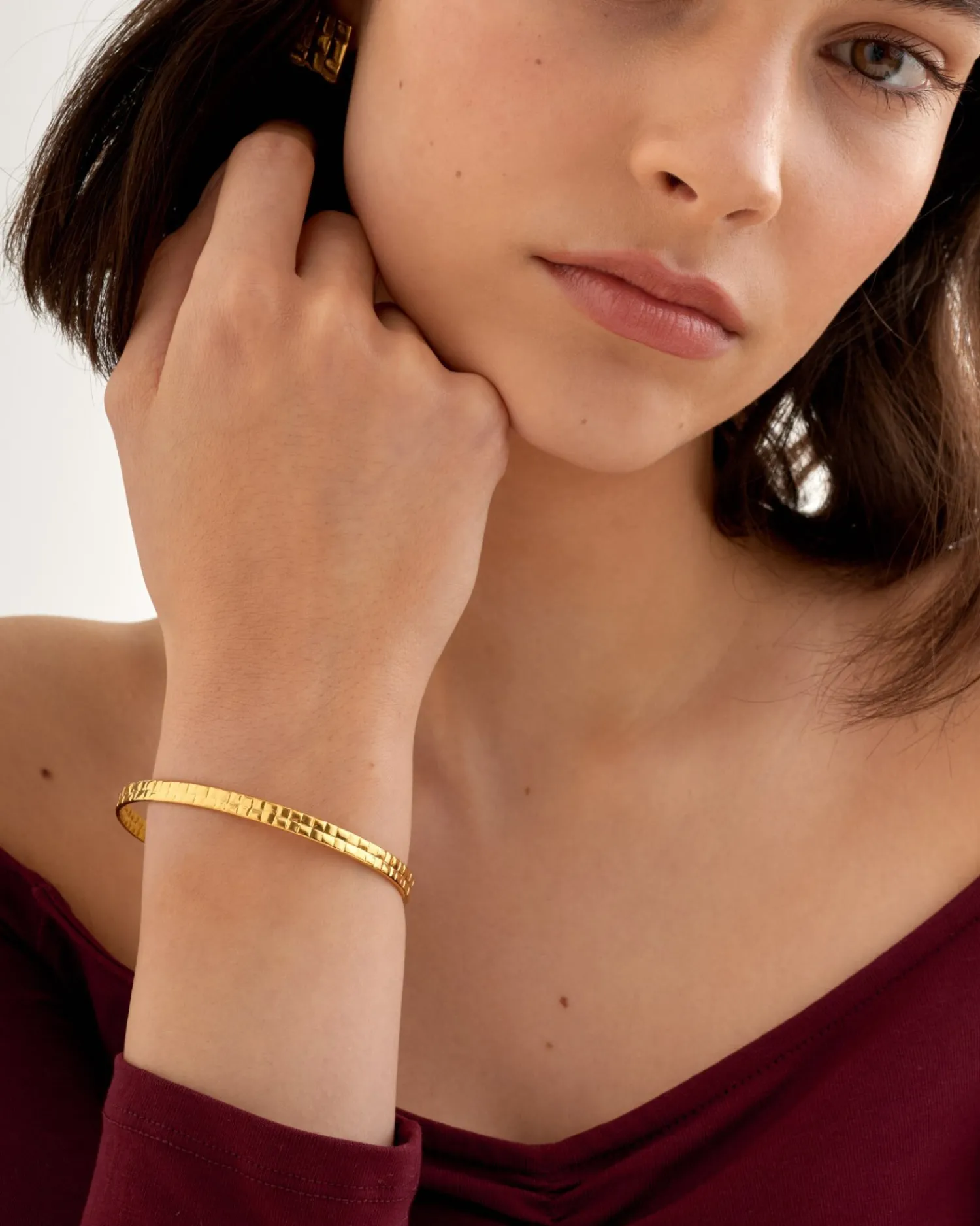 Katie Loxton Taya Waterproof Gold Woven Bangle Online