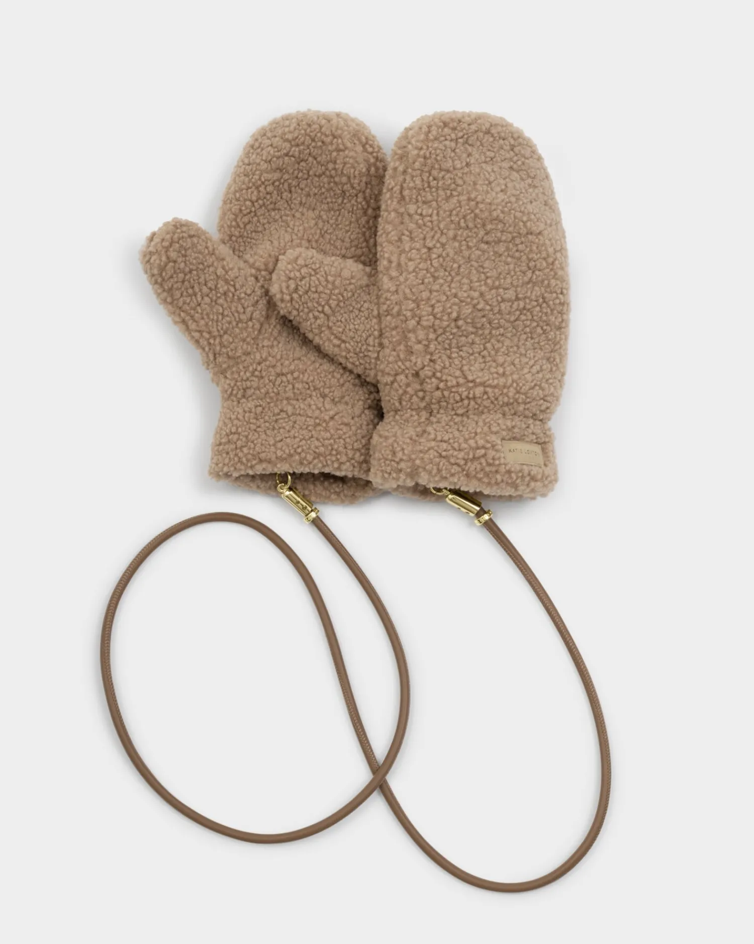 Katie Loxton Teddy Mittens with Cord Tan Online