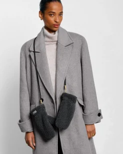 Katie Loxton Teddy Mittens with Cord Charcoal Outlet