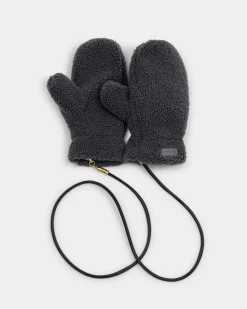 Katie Loxton Teddy Mittens with Cord Charcoal Outlet