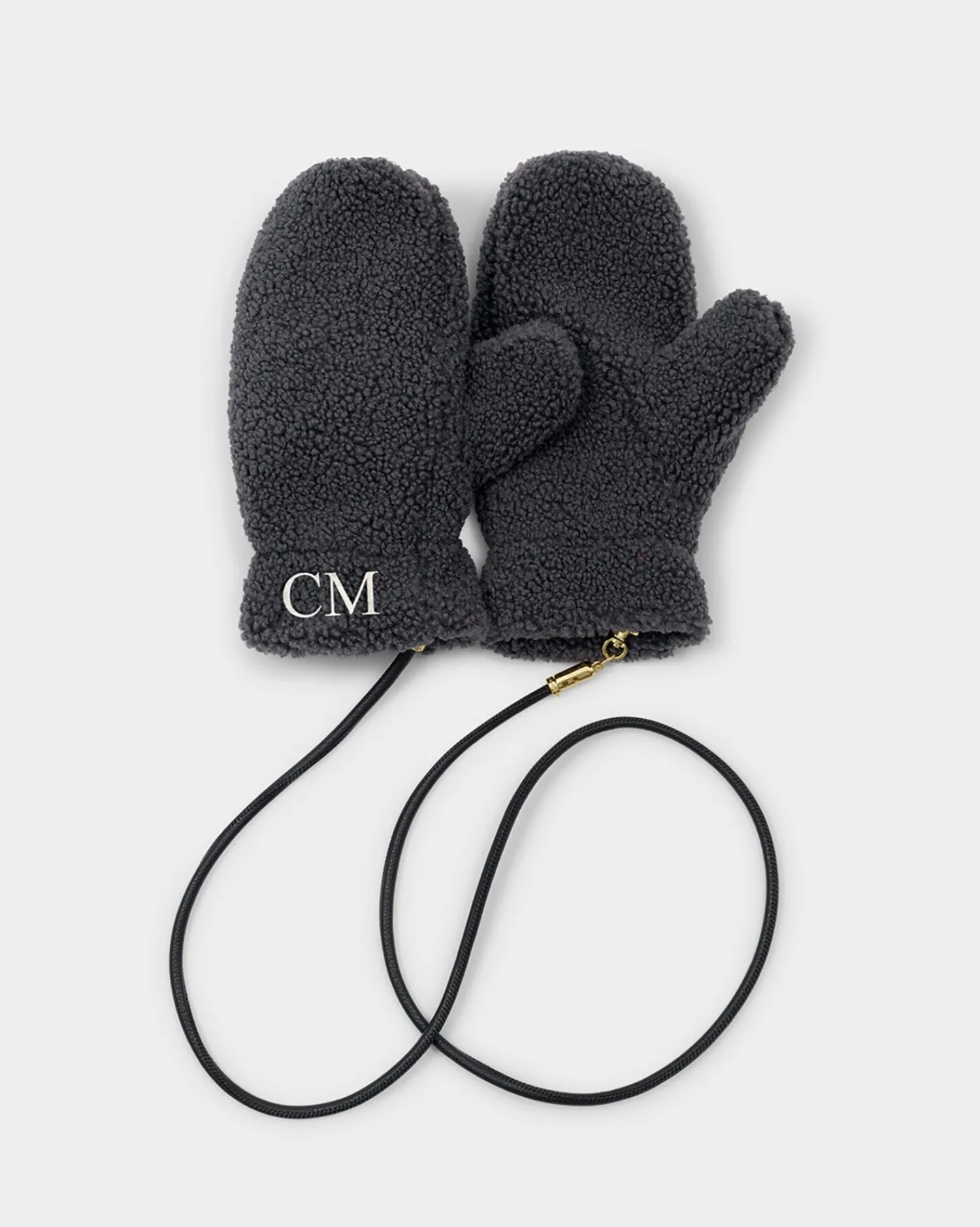 Katie Loxton Teddy Mittens with Cord Charcoal Outlet