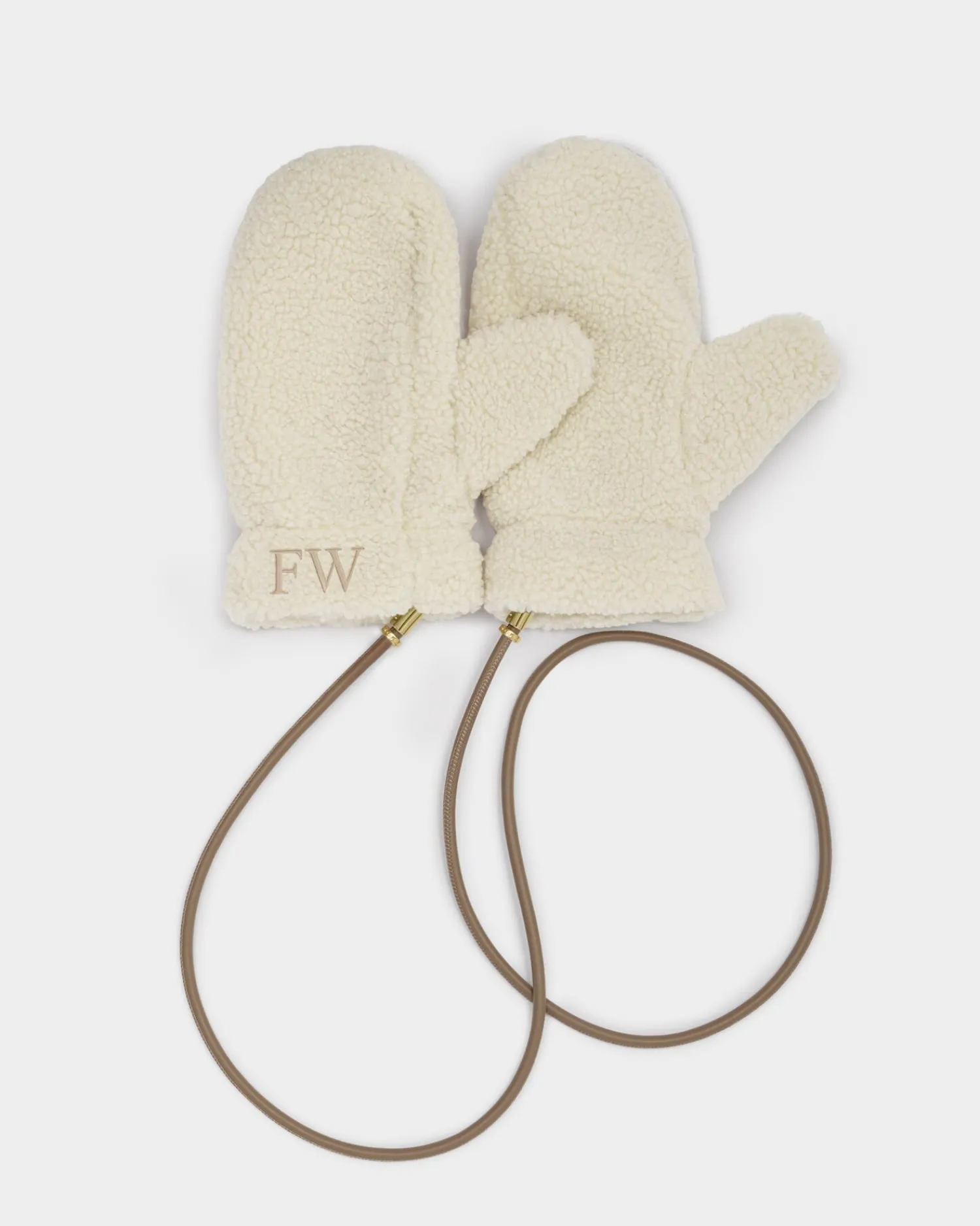 Katie Loxton Teddy Mittens with Cord Cream Discount