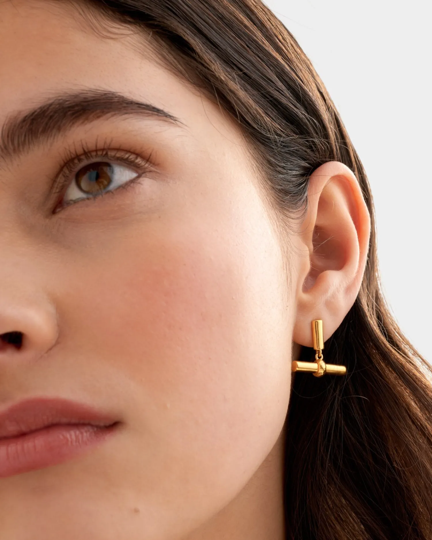 Katie Loxton Themis Waterproof Gold T-Bar Earrings New