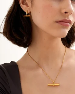 Katie Loxton Themis Waterproof Gold T-Bar Necklace