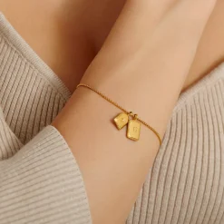 Katie Loxton ' Waterproof Gold Charm Bracelet Treasured Friend Outlet