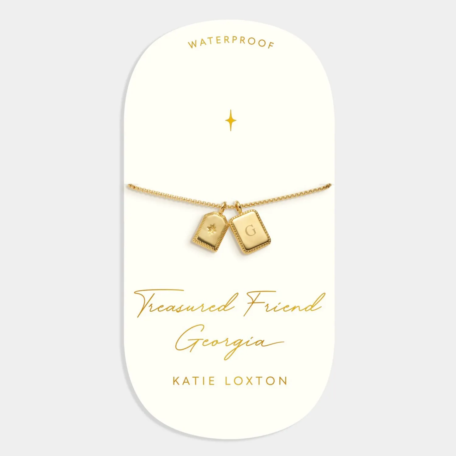 Katie Loxton ' Waterproof Gold Charm Bracelet Treasured Friend Outlet